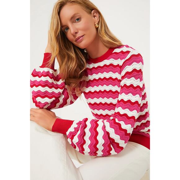 HYACINTH HOUSE Sweaters - HYACINTH HOUSE Ruby Wavy Stripe Callie Crewneck sweater Medium M
